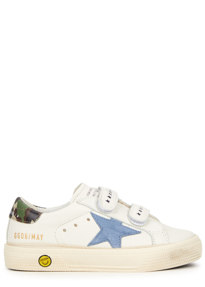 Golden Goose Kids May School Leather Sneakers (it28-it34) In White & Other