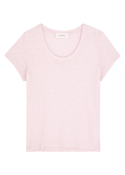 American Vintage Jacksonville Slubbed Cotton-blend T-shirt In Light Pink