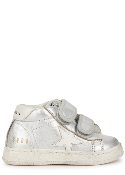 Golden Goose Kids June Leather Trainers (it19-it27) In Silver
