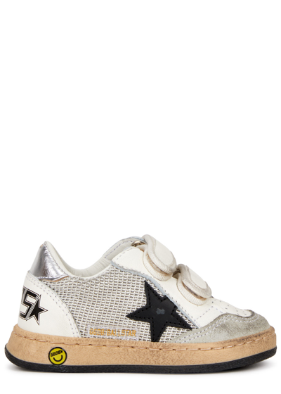 Golden Goose Kids Ball Star Panelled Leather Sneakers (it19-it27) In Multicoloured