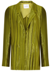 Galvan Nuage Pleated Blazer In Olive