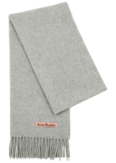 Acne Studios Canada Wool Scarf In Light Grey