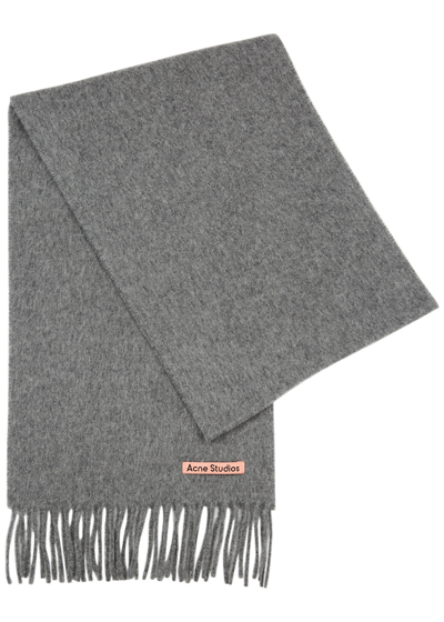 Acne Studios Canada Skinny Wool Scarf In Grey