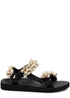 ARIZONA LOVE TREKKY SHELL EMBELLISHED SANDALS, SANDALS, NYLON CANVAS