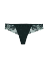 Simone Perele Simone Pérèle Wish Lace-panelled Jersey Thong In Kolsai Green