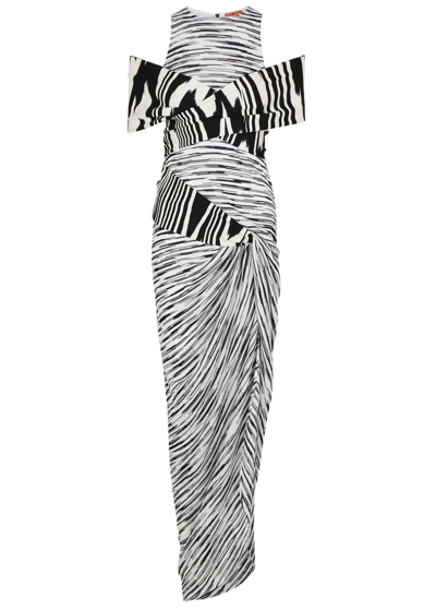 Missoni Twisted Striped Maxi Dress In Black