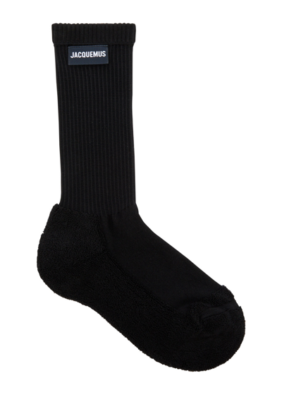 Jacquemus Les Chaussettes Lenver Cotton-blend Socks, Socks, Black