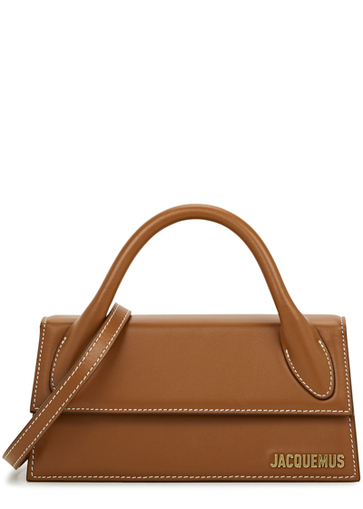 Jacquemus Le Chiquito Long Leather Top Handle Bag, Bag, Light Brown