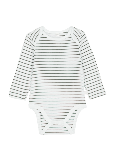 Mori Striped Jersey Babygrow In White Other