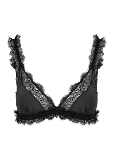 Love Stories Love Lace Panelled Soft-cup Bra In Black