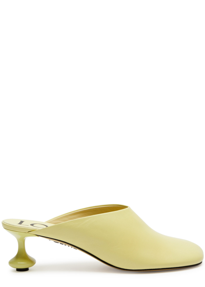 Loewe Toy 35 Leather Mules In Yellow