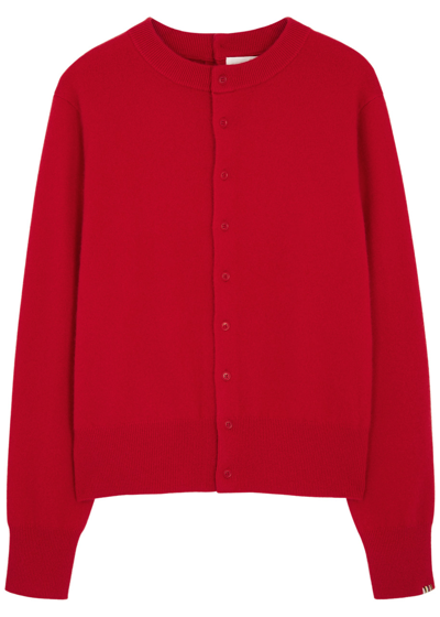 Extreme Cashmere N°283 Be Game Cashmere-blend Cardigan In Red