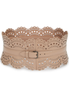 Alaïa Leather Corset Belt In Sand