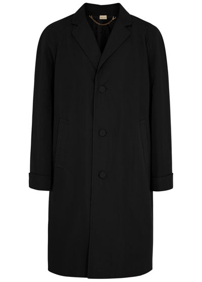Gucci Refined Single-breasted Coat With Notch Lapels In Black