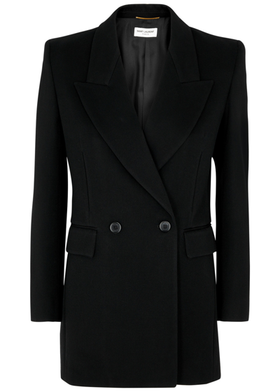 Saint Laurent Yves  Double-breasted Wool Blazer In Black