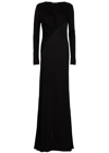 Saint Laurent Yves  Ruched Gown In Black