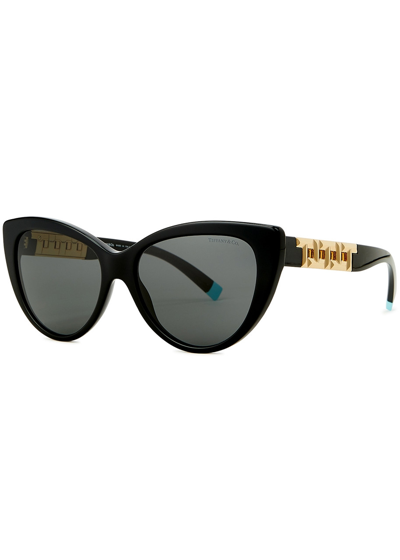 Tiffany & Co Round Cat-eye Sunglasses, Sunglasses, Black, Cat-eye