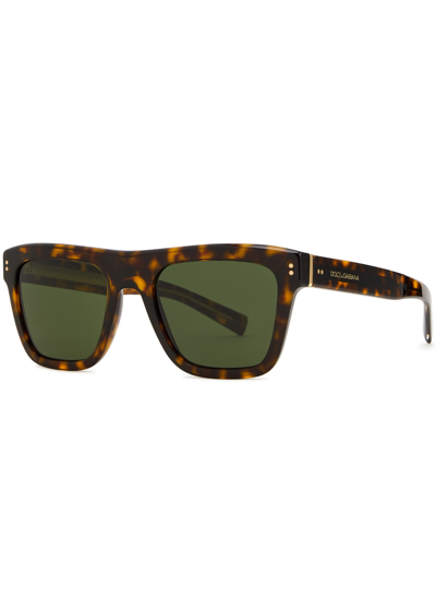Dolce & Gabbana Square-frame Sunglasses, Sunglasses, Polarised Lenses In Brown