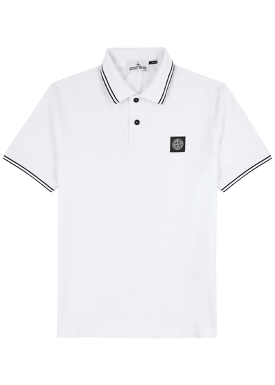 STONE ISLAND PIQUÉ COTTON POLO SHIRT