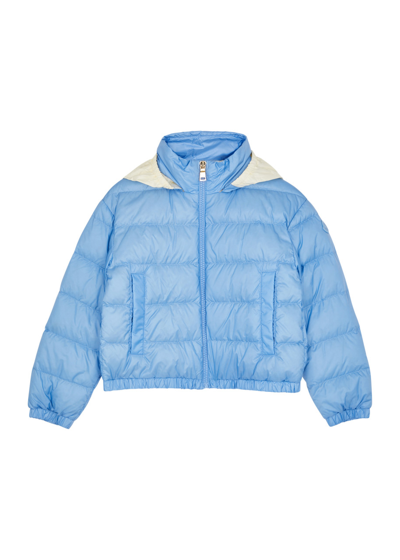 Moncler Kids Musa Quilted Shell Jacket (8-10 Years) In Light Blue