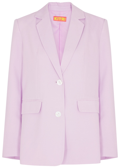 Kitri Brea Lilac Linen Oversized Blazer