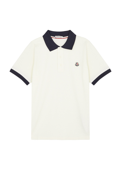 Moncler Kids' Logo-patch Polo Shirt In White Other