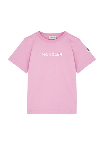 Moncler Kids Logo Cotton T-shirt (8-10 Years) In Pink