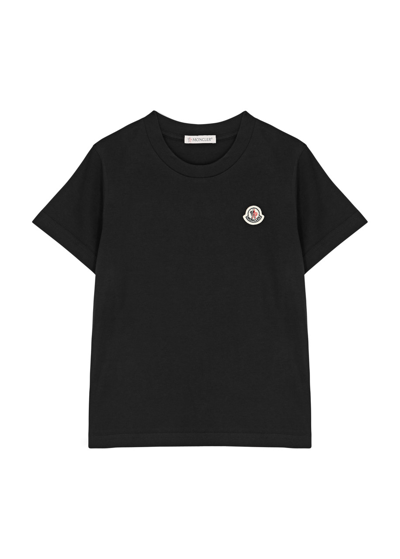 Moncler Kids Logo Cotton T-shirt (4-6 Years) In Black
