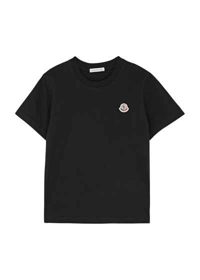 Moncler Kids Logo Cotton T-shirt (8-10 Years) In Black
