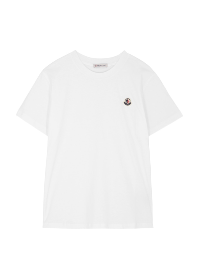 Moncler Kids Logo Cotton T-shirt (8-10 Years) In White