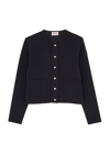 Moncler Kids Ribbed Jersey Cardigan (12-14 Years) In Navy