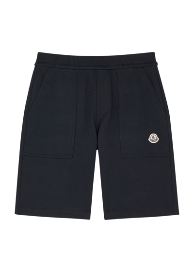 Moncler Kids Cotton Shorts (8-10 Years) In Navy