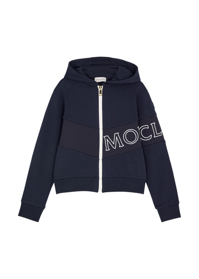Moncler Kids Logo-print Cotton Tracksuit (8-10 Years) In Navy