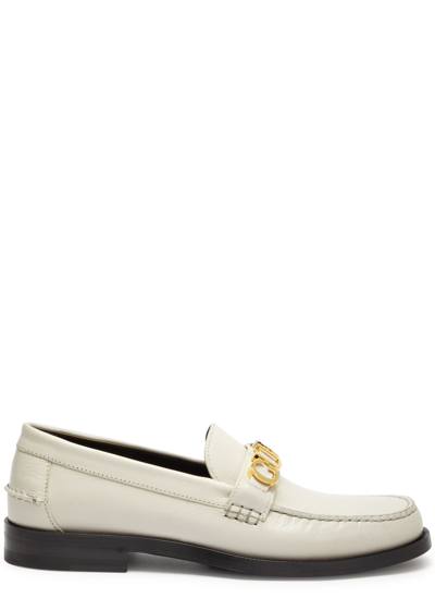 Gucci Cara Logo Leather Loafers In White