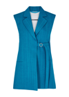 Jil Sander Sleeveless Belted Blazer In Bright Blue