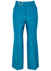Jil Sander Petrol Blue Viscose Blend Pant In Blue