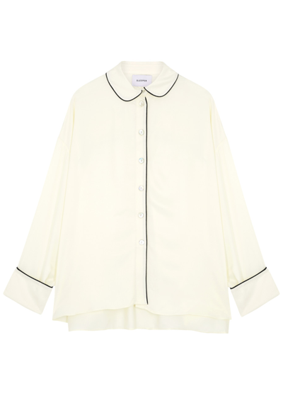 Sleeper Pastelle Viscose Oversize Shirt In Beige