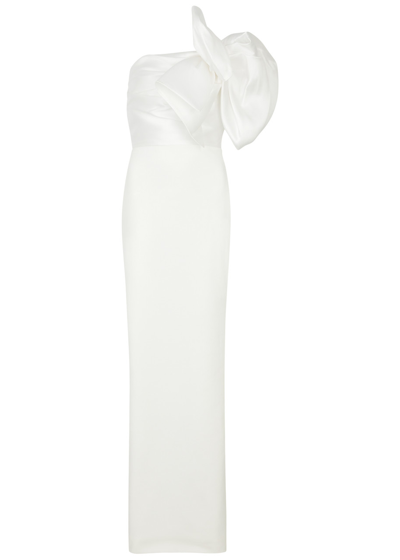 Solace London Iyana Bow-embellished Gown In Cream