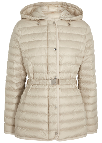Moncler Oredon Hooded Quilted Shell Coat In Beige