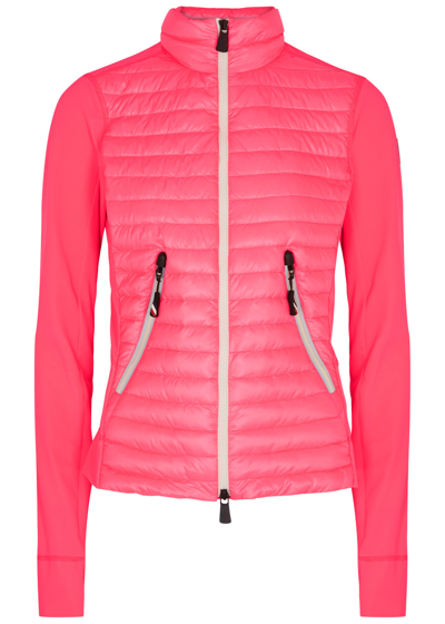 Moncler Day-namic Quilted Shell And Stretch-jersey Jacket In Pink
