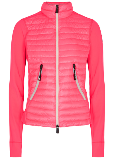 Moncler Grenoble Logo Patch Zipped Jacket In Pink