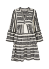 Devotion Twins Devotion Ella Embroidered Cotton Mini Dress In Black And White