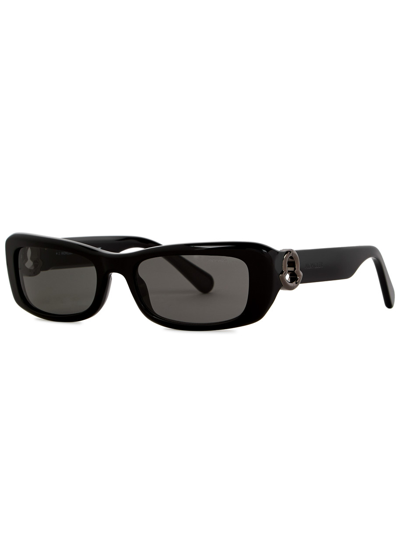 Moncler Rectangle-frame Sunglasses, Sunglasses, Designer Engraved Arms In Black