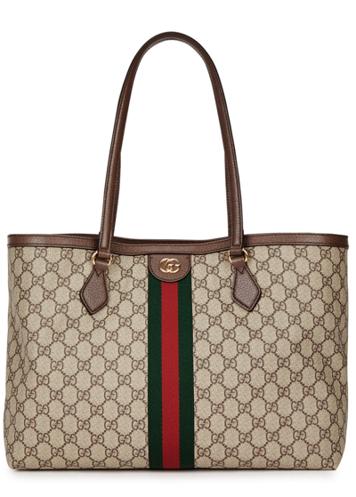 Gucci Ophidia Monogrammed Tote, Tote Bag, Beige, Canvas