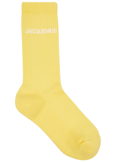Jacquemus Les Chaussettes Logo Cotton-blend Socks, Socks, Yellow