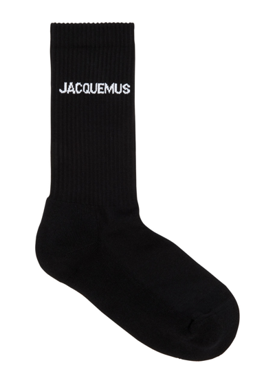 Jacquemus Les Chaussettes Logo Cotton-blend Socks, Socks, Black