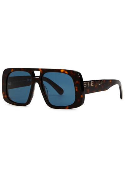 Stella Mccartney Oversized Square-frame Sunglasses, Sunglasses, Brown In Black