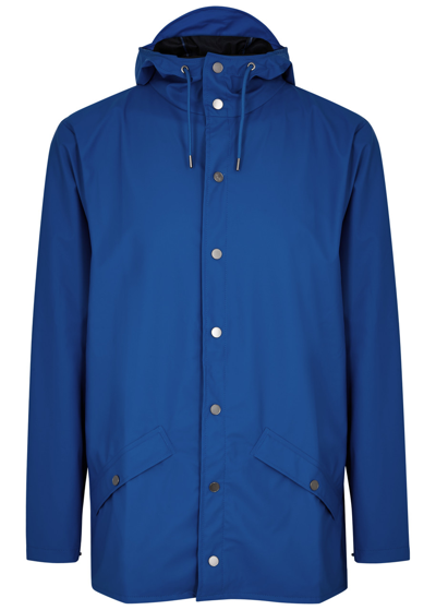 Rains Short Matte Rubberised Raincoat In Blue