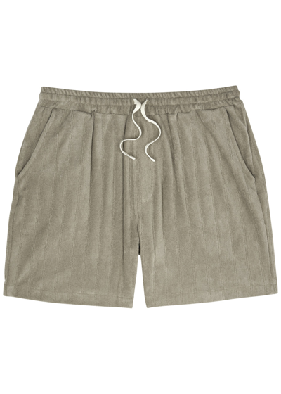 Oliver Spencer Weston Ribbed Terry Shorts In Grey