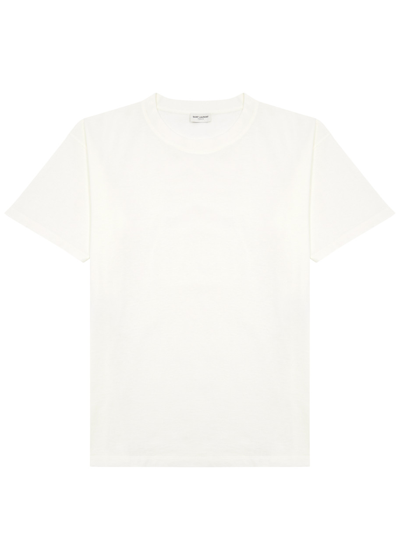 Saint Laurent Cotton T-shirt In Off White